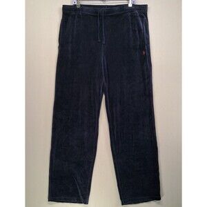Polo Ralph Lauren Velour Pants Large Vintage Y2K Navy Blue Lounge